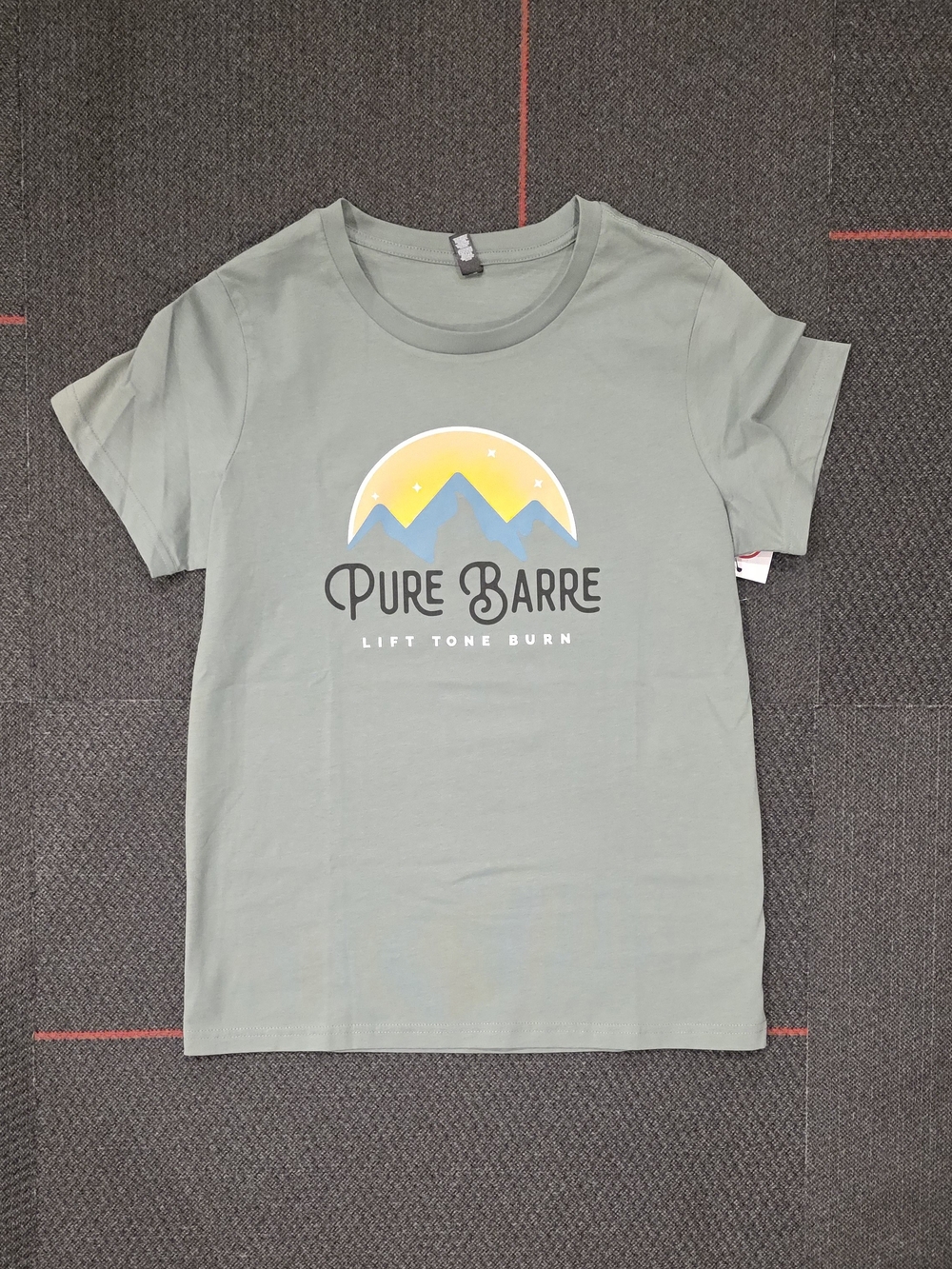 Pure Barre Mountain Sage Green Graphic Tee